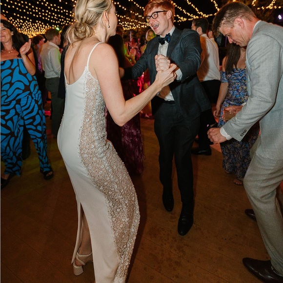 ILA Violet Sequin Silk Slip Wedding Gown Bridal White EU 36 US 2 4 Small - Picture 12 of 12